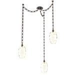 Ellisse Rectangular Chain Swag Chandelier - Flat Bronze / Optic Amber