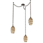 Ellisse Diamond Chain Swag Chandelier - Flat Bronze / Optic Bronze