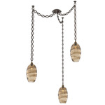 Ellisse Oval Chain Swag Chandelier - Flat Bronze / Optic Bronze