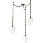 Ellisse Rectangular Chain Swag Chandelier - Flat Bronze / Optic Clear