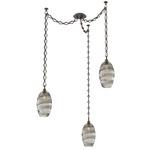 Ellisse Diamond Chain Swag Chandelier - Flat Bronze / Optic Smoke