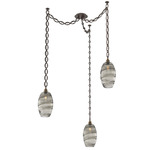 Ellisse Oval Chain Swag Chandelier - Flat Bronze / Optic Smoke