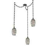 Ellisse Rectangular Chain Swag Chandelier - Flat Bronze / Optic Smoke