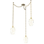 Ellisse Diamond Chain Swag Chandelier - Gilded Brass / Optic Amber