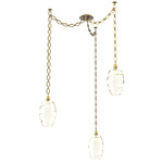 Ellisse Oval Chain Swag Chandelier - Gilded Brass / Optic Amber