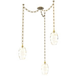 Ellisse Rectangular Chain Swag Chandelier - Gilded Brass / Optic Amber