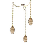 Ellisse Oval Chain Swag Chandelier - Gilded Brass / Optic Bronze