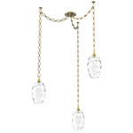 Ellisse Diamond Chain Swag Chandelier - Gilded Brass / Optic Clear