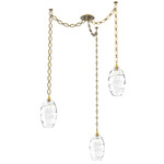 Ellisse Oval Chain Swag Chandelier - Gilded Brass / Optic Clear