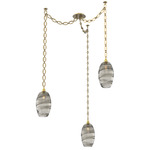 Ellisse Oval Chain Swag Chandelier - Gilded Brass / Optic Smoke