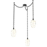 Ellisse Diamond Chain Swag Chandelier - Matte Black / Optic Amber