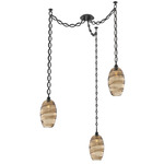 Ellisse Oval Chain Swag Chandelier - Matte Black / Optic Bronze