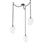 Ellisse Diamond Chain Swag Chandelier - Matte Black / Optic Clear