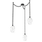 Ellisse Oval Chain Swag Chandelier - Matte Black / Optic Clear
