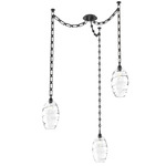 Ellisse Rectangular Chain Swag Chandelier - Matte Black / Optic Clear