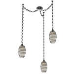 Ellisse Diamond Chain Swag Chandelier - Matte Black / Optic Smoke