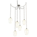 Ellisse Diamond Chain Swag Chandelier - Beige Silver / Optic Amber