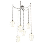 Ellisse Oval Chain Swag Chandelier - Beige Silver / Optic Amber