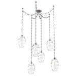 Ellisse Diamond Chain Swag Chandelier - Beige Silver / Optic Clear