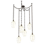 Ellisse Diamond Chain Swag Chandelier - Flat Bronze / Optic Amber