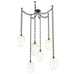 Ellisse Oval Chain Swag Chandelier - Flat Bronze / Optic Amber