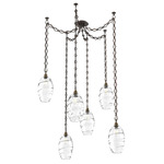 Ellisse Diamond Chain Swag Chandelier - Flat Bronze / Optic Clear