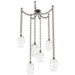 Ellisse Oval Chain Swag Chandelier - Flat Bronze / Optic Clear