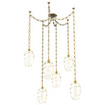 Ellisse Diamond Chain Swag Chandelier - Gilded Brass / Optic Amber