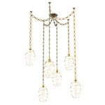 Ellisse Oval Chain Swag Chandelier - Gilded Brass / Optic Amber