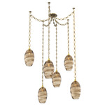 Ellisse Diamond Chain Swag Chandelier - Gilded Brass / Optic Bronze