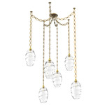 Ellisse Oval Chain Swag Chandelier - Gilded Brass / Optic Clear