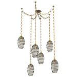 Ellisse Diamond Chain Swag Chandelier - Gilded Brass / Optic Smoke