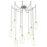 Ellisse Diamond Chain Swag Chandelier - Beige Silver / Optic Amber