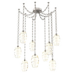 Ellisse Oval Chain Swag Chandelier - Beige Silver / Optic Amber