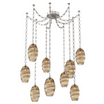 Ellisse Diamond Chain Swag Chandelier - Beige Silver / Optic Bronze