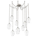 Ellisse Diamond Chain Swag Chandelier - Beige Silver / Optic Clear