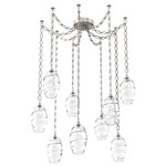 Ellisse Oval Chain Swag Chandelier - Beige Silver / Optic Clear