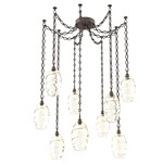 Ellisse Diamond Chain Swag Chandelier - Flat Bronze / Optic Amber