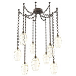 Ellisse Oval Chain Swag Chandelier - Flat Bronze / Optic Amber