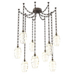 Ellisse Rectangular Chain Swag Chandelier - Flat Bronze / Optic Amber