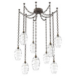 Ellisse Diamond Chain Swag Chandelier - Flat Bronze / Optic Clear