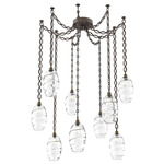 Ellisse Oval Chain Swag Chandelier - Flat Bronze / Optic Clear
