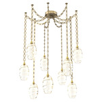 Ellisse Oval Chain Swag Chandelier - Gilded Brass / Optic Amber