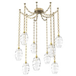 Ellisse Oval Chain Swag Chandelier - Gilded Brass / Optic Clear