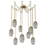 Ellisse Oval Chain Swag Chandelier - Gilded Brass / Optic Smoke