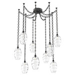 Ellisse Diamond Chain Swag Chandelier - Matte Black / Optic Clear