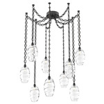 Ellisse Oval Chain Swag Chandelier - Matte Black / Optic Clear