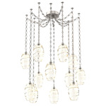 Ellisse Diamond Chain Swag Chandelier - Beige Silver / Optic Amber