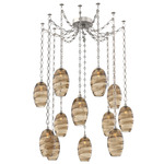 Ellisse Diamond Chain Swag Chandelier - Beige Silver / Optic Bronze