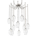 Ellisse Diamond Chain Swag Chandelier - Beige Silver / Optic Clear